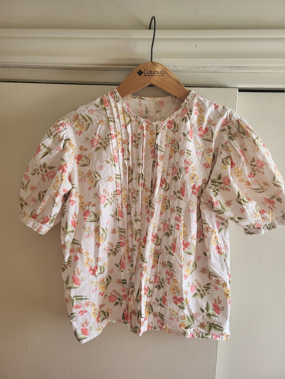 Vintage Cottagecore Floral Button-Up Blouse
